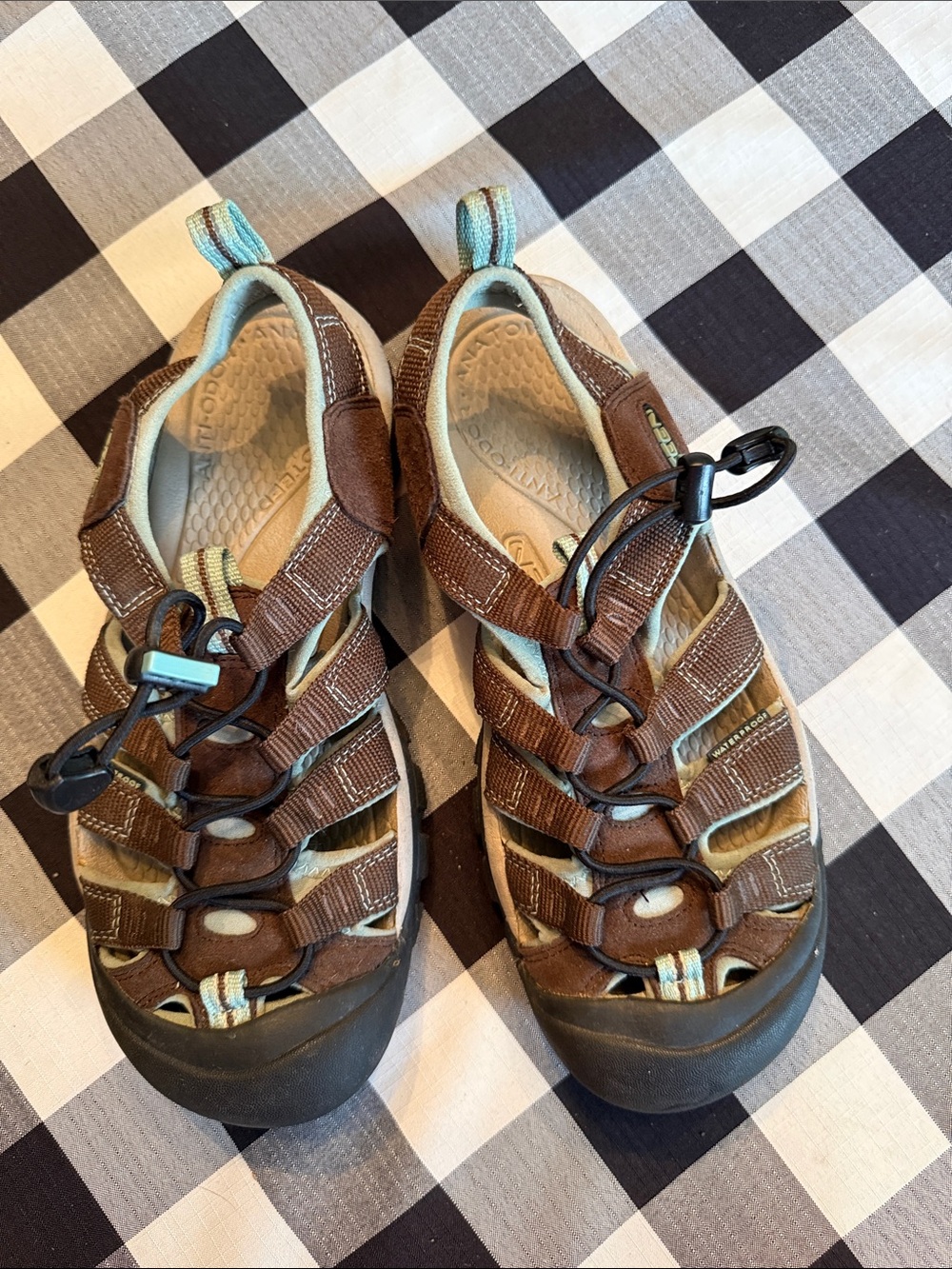 Keen Brown and Aqua Outdoor Sandal Soles